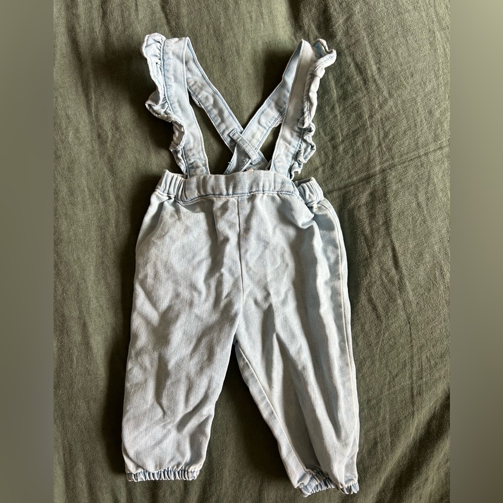 Light Blue Ruffled Overalls